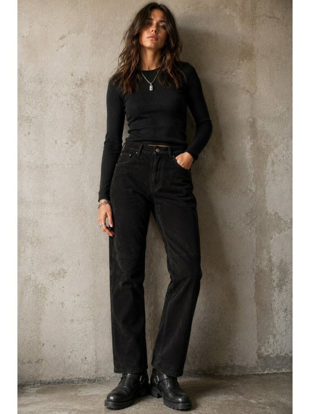 Vintage Calvin Klein Genuine Leather Pants Women’s Black Fully Lined Size 26